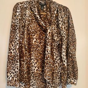 WHBM Leopard Blouse